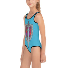 Load image into Gallery viewer, SD Sword &amp; Shield All-Over Print Kids Swimsuit
