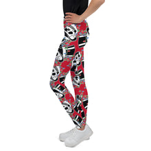 Load image into Gallery viewer, Youth X-mas Top Hat Skull Leggings
