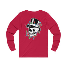 Load image into Gallery viewer, X-mas Top Hat Skull Unisex Jersey Long Sleeve Tee
