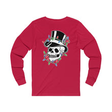 Load image into Gallery viewer, X-mas Top Hat Skull Unisex Jersey Long Sleeve Tee